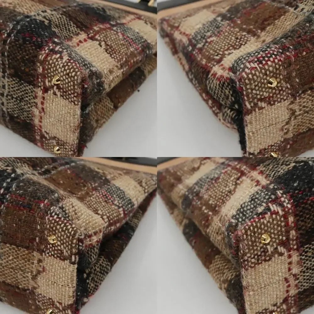 Burberry Nova Check Wool Tote Bag Beige